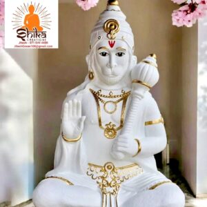 HANUMANJI - 75CM - WHITE & GOLD